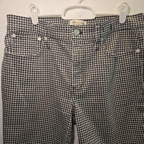 Madewell Houndstooth Kickout Ankle Crop Pants Size 30 Stretch - Picture 5 of 16